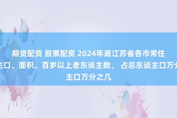 期货配资 股票配资 2024年底江苏省各市常住东谈主口、面积、百岁以上老东谈主数、 占总东谈主口万分之几
