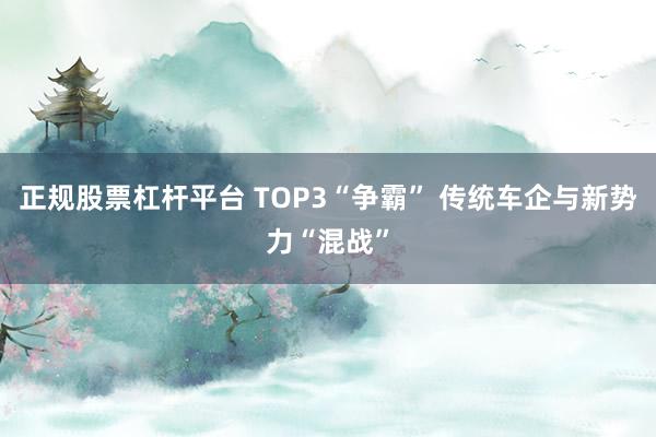 正规股票杠杆平台 TOP3“争霸” 传统车企与新势力“混战”